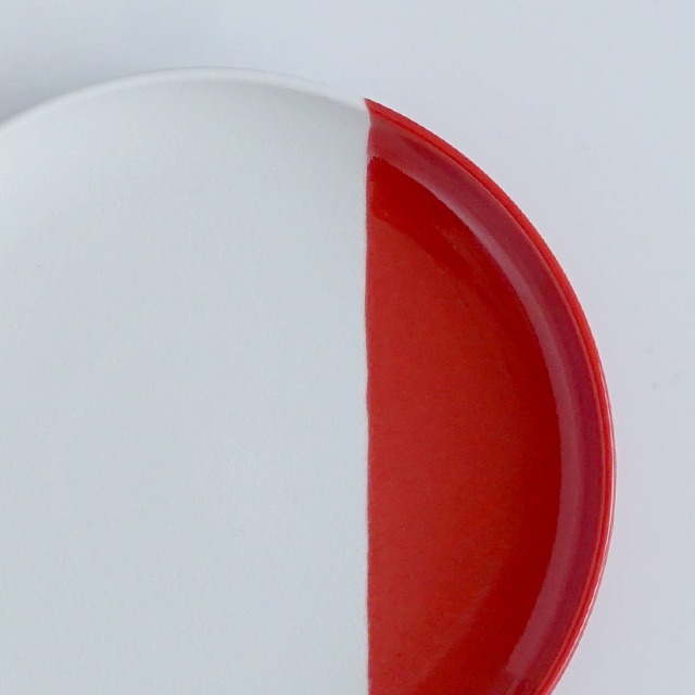 15cmフラット二重高台皿 レッドスノー