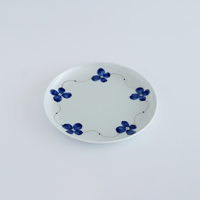 15cmフラット二重高台皿 花琳