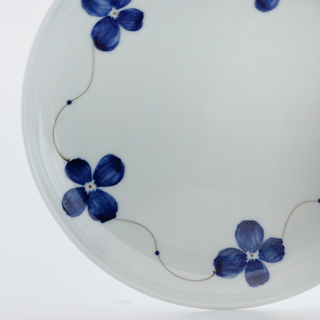 15cmフラット二重高台皿 花琳