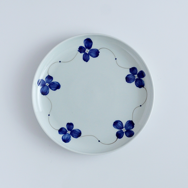 15cmフラット二重高台皿 花琳