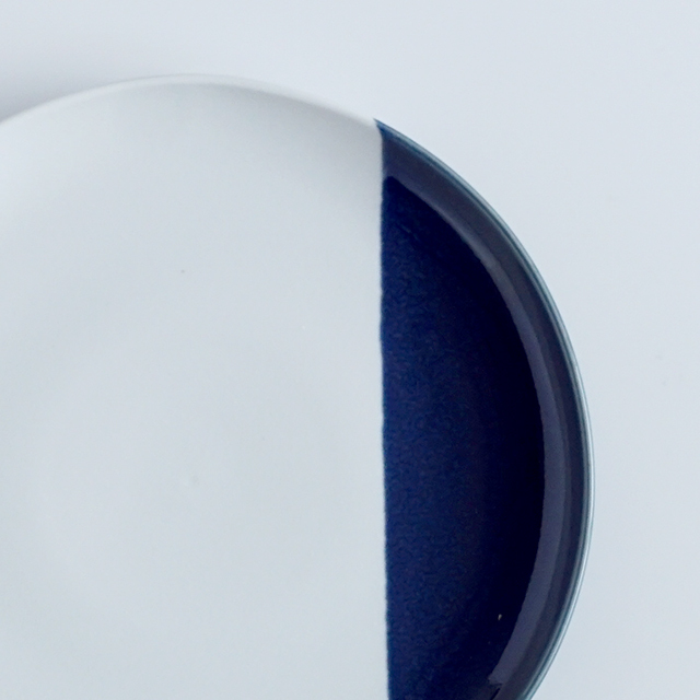 19cmフラット二重高台皿 蒼スノー