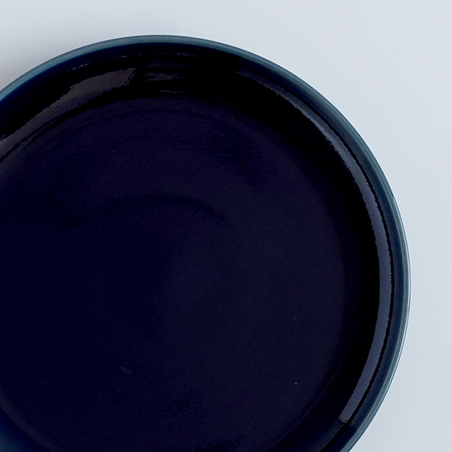 19cmフラット二重高台皿 蒼