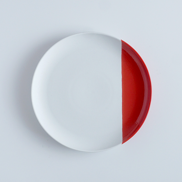 19cmフラット二重高台皿 レッドスノー