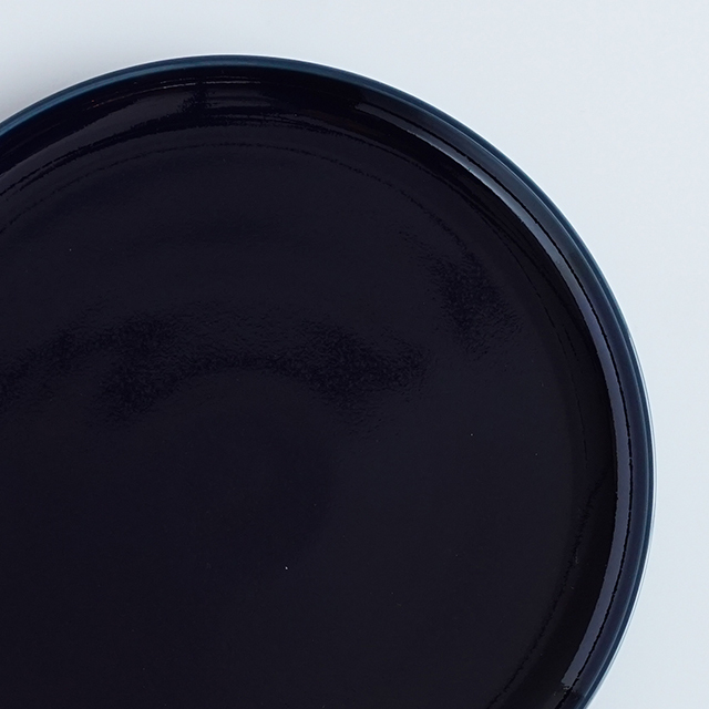 23.5cmフラット三重高台皿 蒼