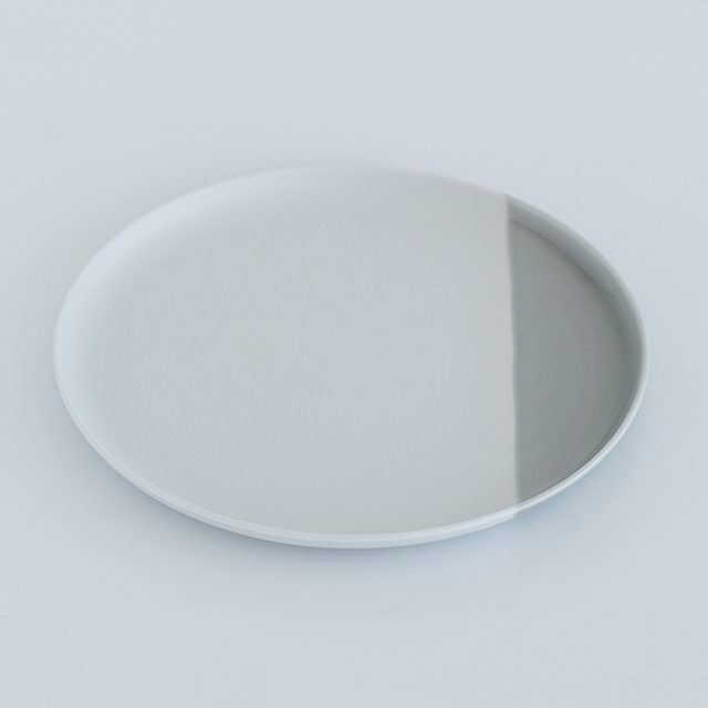 23.5cmフラット三重高台皿 グレースノー