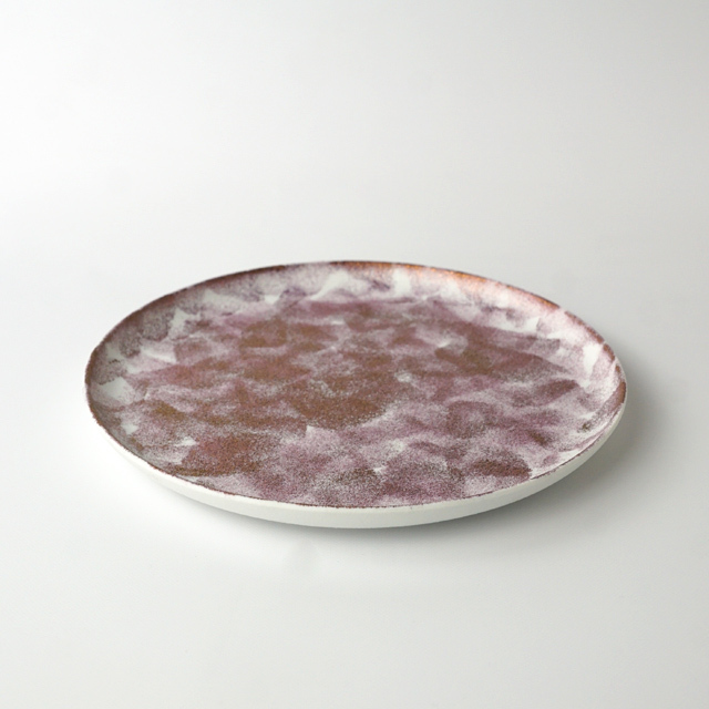 アウトレット] 23.5cmフラット三重高台皿 スノー銅散