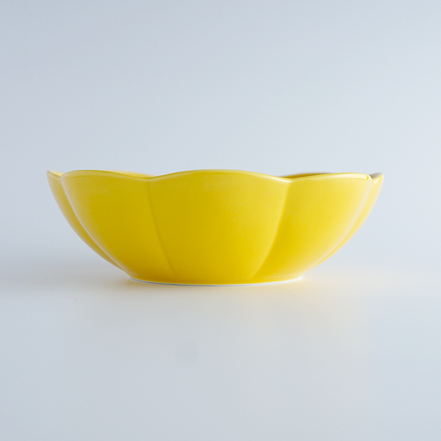 16cm 菊割深皿 イエロー