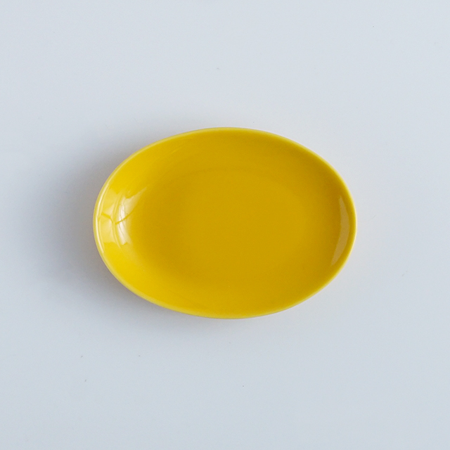 楕円醤油小皿 イエロー