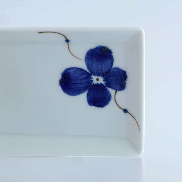 リム長角醤油小皿 花琳