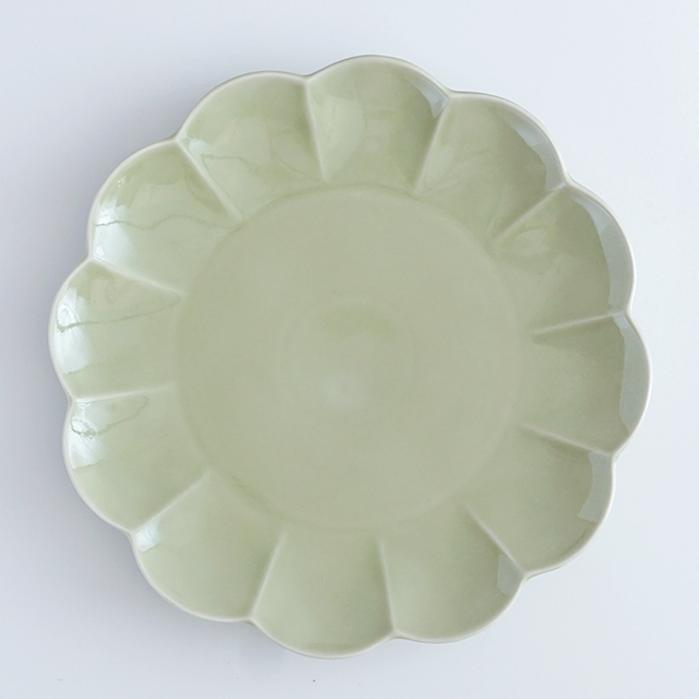 23cm 菊割皿 天龍青磁