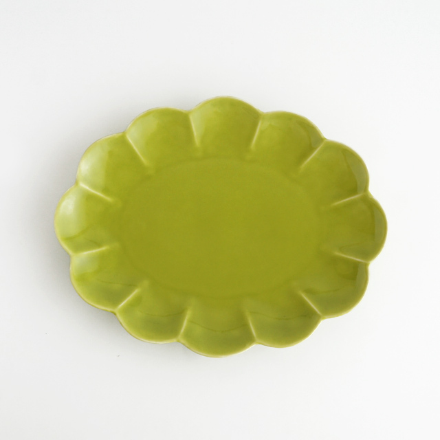 楕円菊割皿 ヒワオリベ [14cm-25cm] 3サイズ