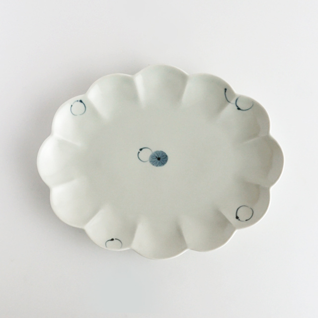 楕円菊割皿 金善製陶所 金善窯 有田焼