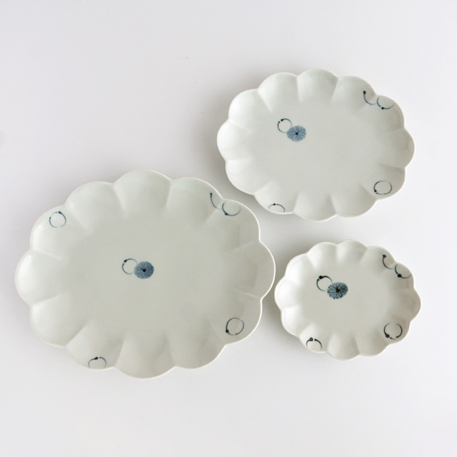 楕円菊割皿 金善製陶所 金善窯 有田焼