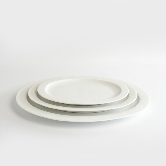 リム楕円プレート スノー【3サイズ】（18cm-26.5cm）