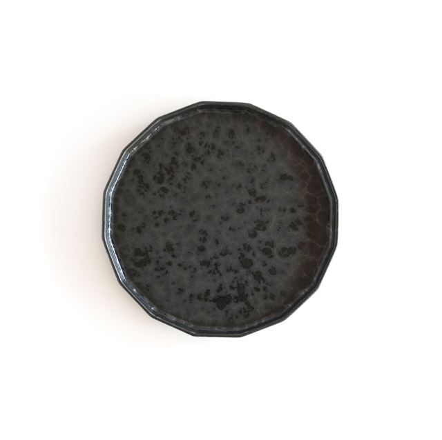 十六角プレート 黒陶【3サイズ】（15.5cm-23.5cm）