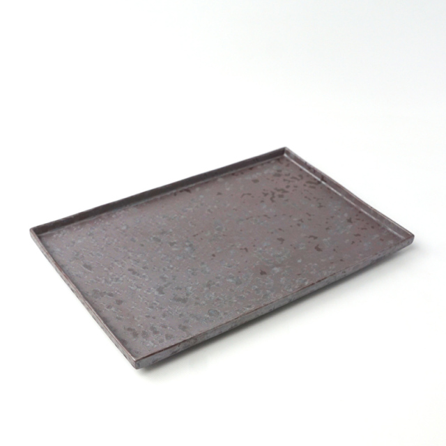 立渕長角皿27.5cm サビ絞り