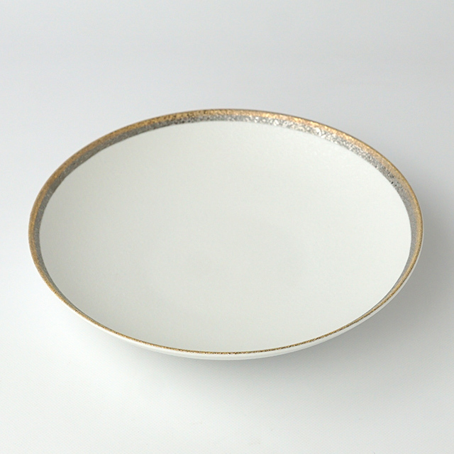 平ボウル スノー渕金銀 27cm