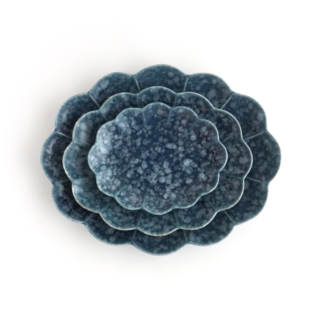 セール アウトレット 金善製陶所 楕円菊 菊 皿 プレート