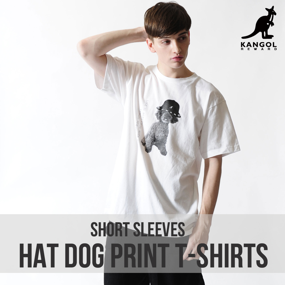 KANGOL REWARD HAT DOGプリント半袖Tシャツ