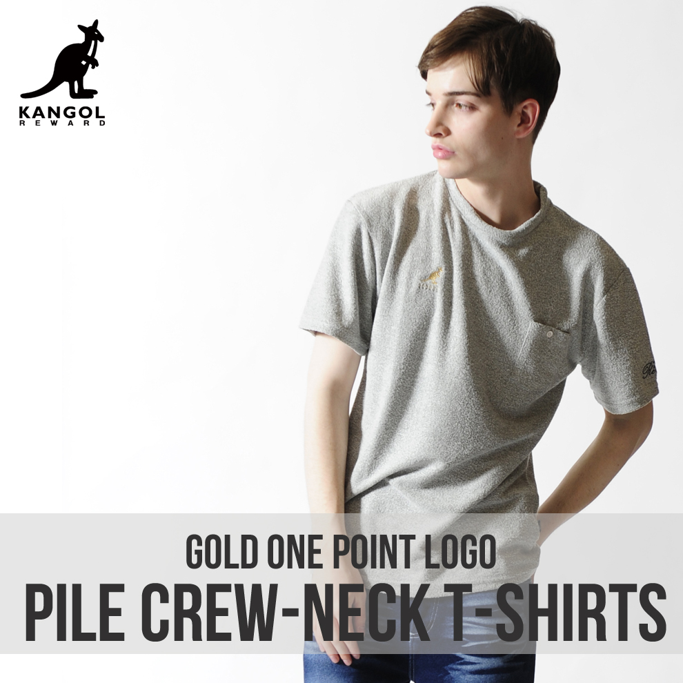 KANGOL REWARD 金糸ワンポイント刺繍パイルクルーネックTシャツ