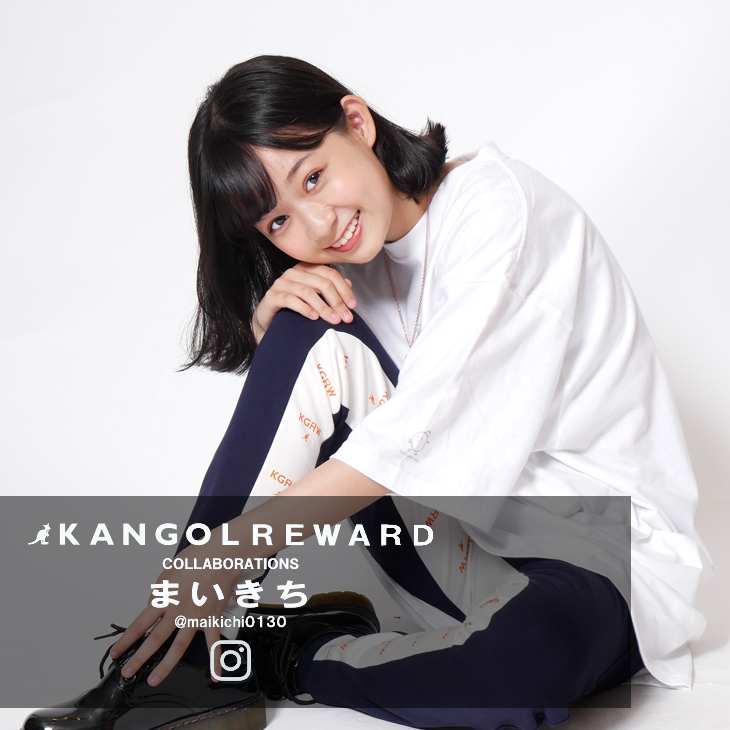 【完全受注生産】  まいきち×KANGOL REWARD インフルエンサーコラボ半袖Tシャツ