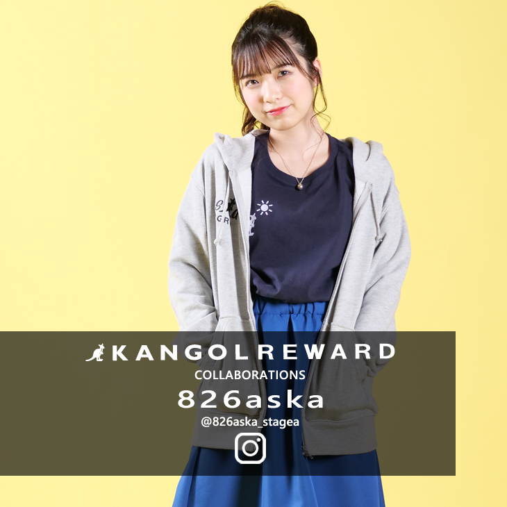 【完全受注生産】  826aska×KANGOL REWARDコラボ　ZIPパーカー