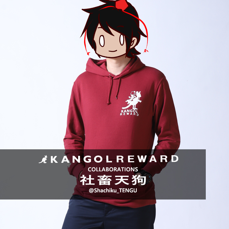 【完全受注生産】社畜天狗×KANGOL REWARD コラボプルオーバーパーカー