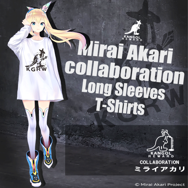 【完全受注生産】ミライアカリ×KANGOL REWARD  コラボ長袖Tシャツ