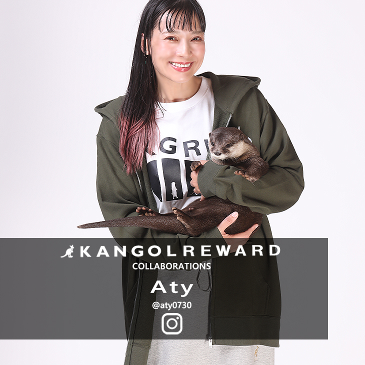 【完全受注生産】Aty×KANGOL REWARDコラボ企画！ZIPパーカー