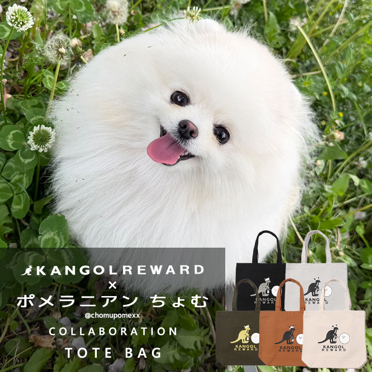【完全受注生産】ポメラニアンちょむ×KANGOL REWARD コラボ企画！トートバッグ