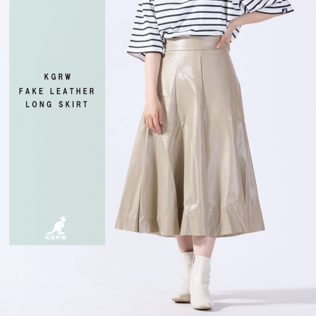 スカート r7319 KGRWフェイクレザーロングスカート