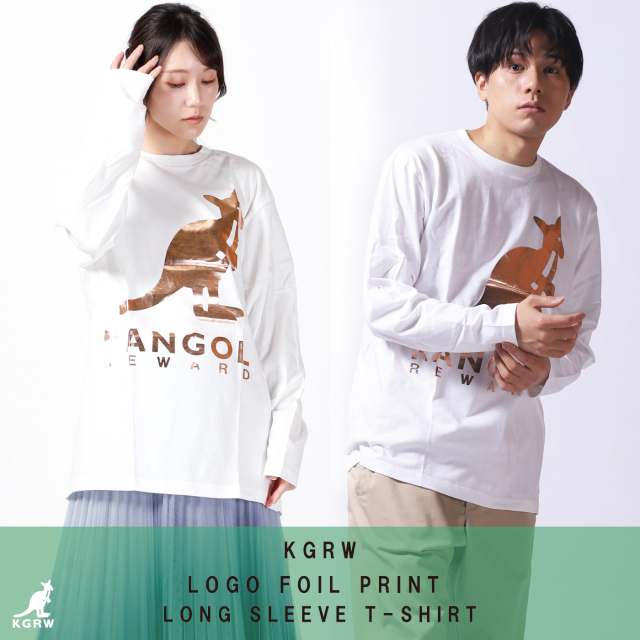 KANGOL REWARD ロゴBIG 箔プリント長袖Tシャツ