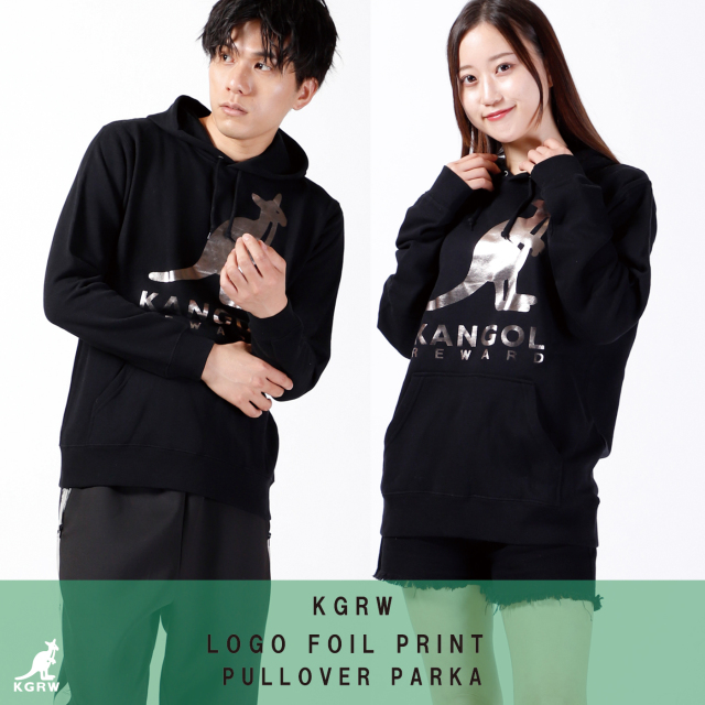 KANGOL REWARD BIGロゴ 箔プリントパーカー
