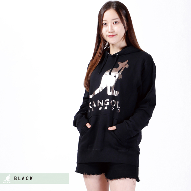 GALLIANO Raging Bull ブラックパーカー KANGOL REWARD BIGロゴ 箔プリントパーカー