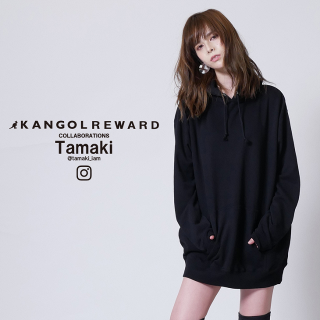 【完全受注生産】  tamaki × KANGOL REWARD コラボ プルオーバーパーカー