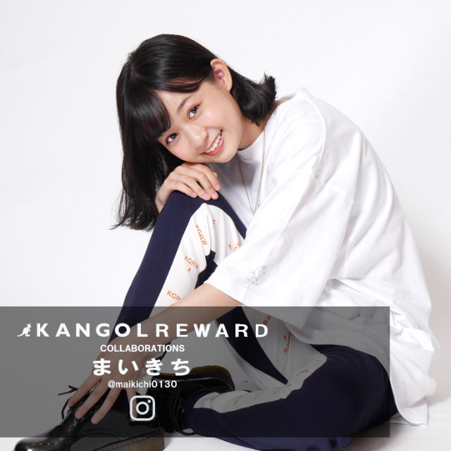 【完全受注生産】  まいきち×KANGOL REWARD インフルエンサーコラボ半袖Tシャツ