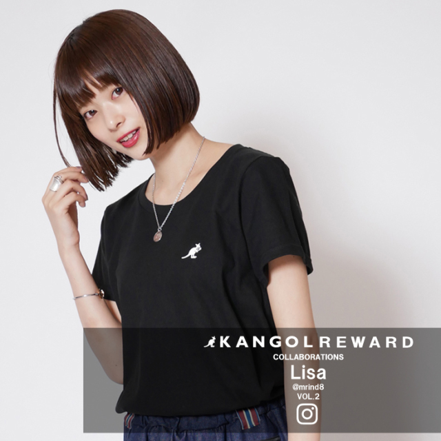 【完全受注生産】  Lisa×KANGOL REWARD インフルエンサーコラボ第2弾◆半袖Tシャツ