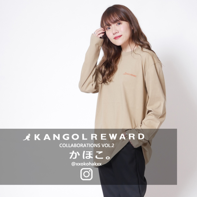 【完全受注生産】   かほこ。×KANGOL REWARD インフルエンサーコラボ長袖Tシャツ