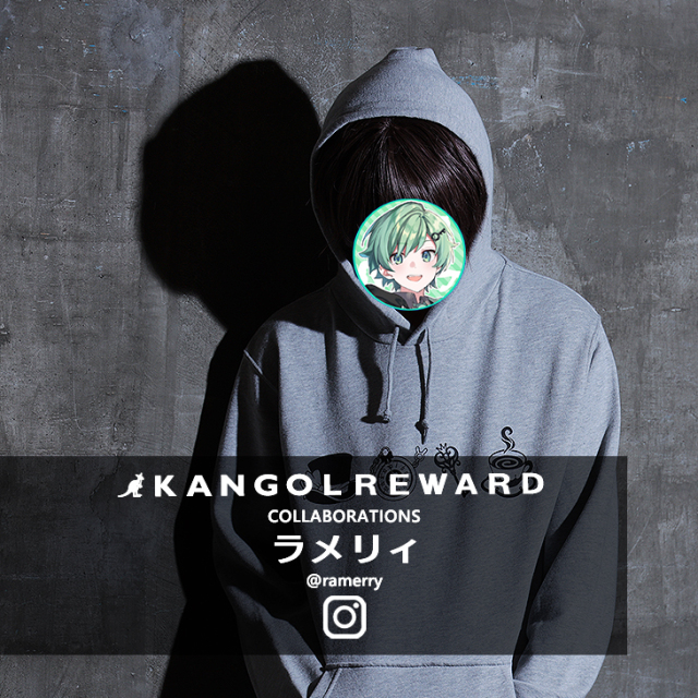らっだぁ　カンゴールリワード　パーカー　グレー　M らっだぁ×KANGOL REWARDコラボ プルオーバーパーカー