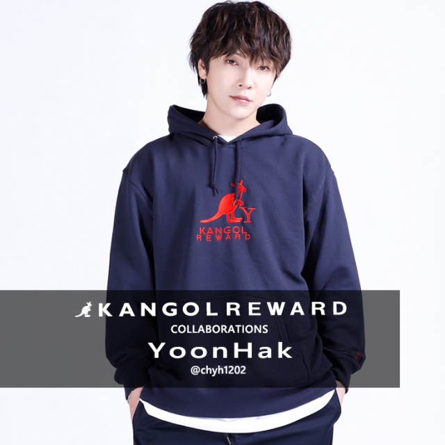 YoonHak×KANGOL REWARDコラボ プルオーバーパーカー