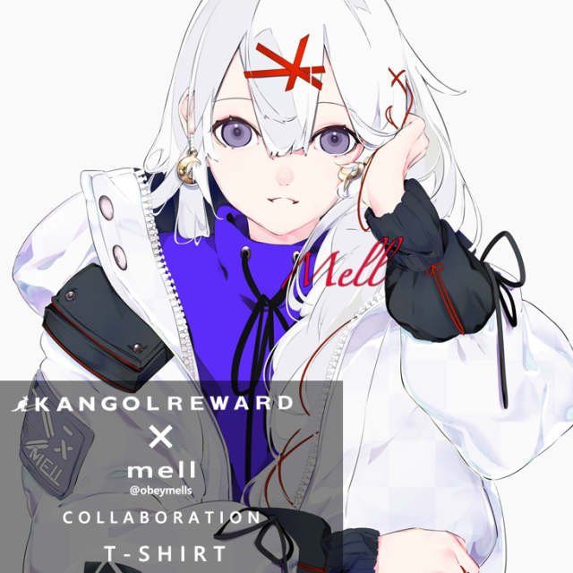 【完全受注生産】  mell×KANGOL REWARD コラボ半袖Tシャツ