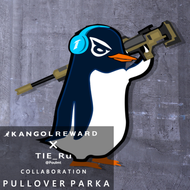 【完全受注生産】 TIE_Ru×KANGOL REWARDコラボ プルオーバーパーカー