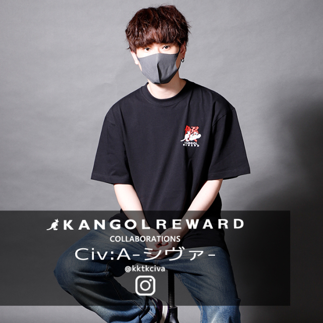 【完全受注生産】 Civ:A-シヴァ-×KANGOL REWARD コラボ半袖Tシャツ
