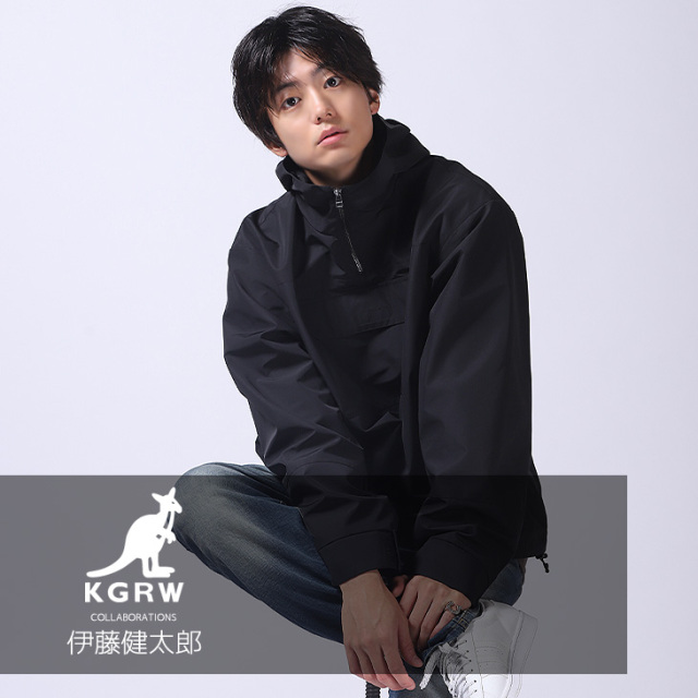 【完全受注生産】伊藤健太郎×KANGOL REWARDコラボ企画第2弾！ハーフZIPマウンテンパーカー