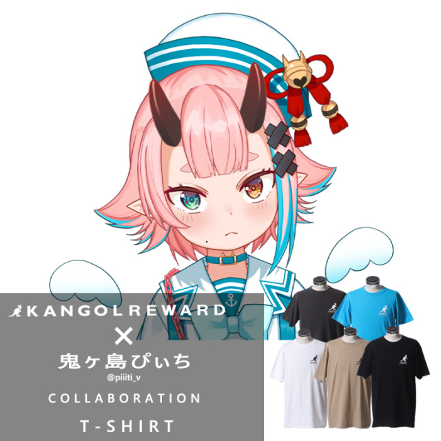 【完全受注生産】鬼ヶ島ぴぃち × KANGOL REWARD コラボ半袖Tシャツ