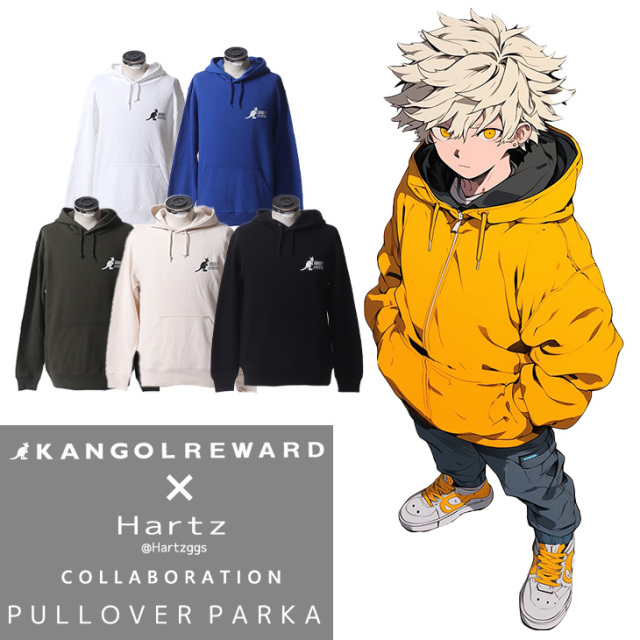 【完全受注生産】Hartz × KANGOL REWARD コラボプルオーバーパーカー