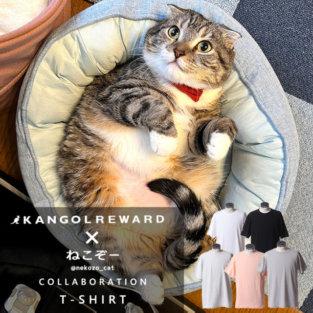 完全受注生産】ねこぞー×KANGOL REWARD コラボ半袖Tシャツ