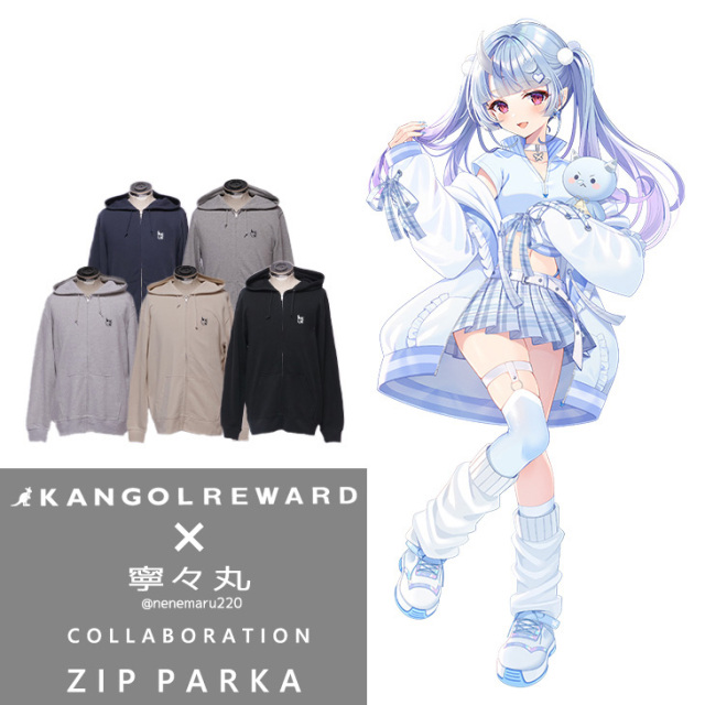 完全受注生産】寧々丸×KANGOL REWARDコラボ企画！ZIPパーカー