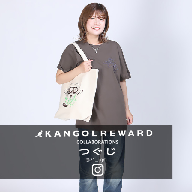 スペシャルコラボレーションTシャツ XXLサイズ ショッピングバッグ付き 完全受注生産】つぐじ×KANGOL REWARD コラボ企画！トートバッグ
