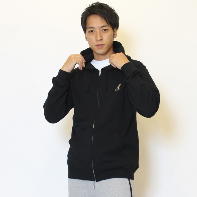 KANGOL REWARD 金糸ロゴ刺繍ジップパーカー